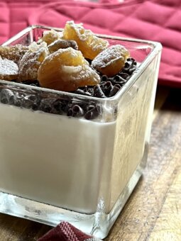 budino di panna e marron glacè